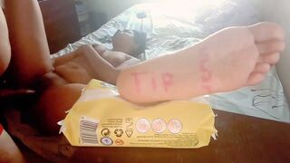 COCK HITTING HER G SPOT BLACK AMATEUR FEET TOES POV