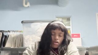 Fingering myself and squirting at work