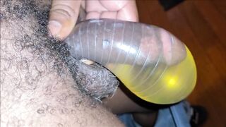 filling a cock rubber with my yellow urinate