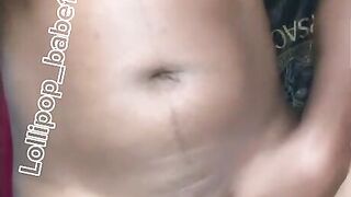 Hot ebony honey gets sexually excited at home after smokin'