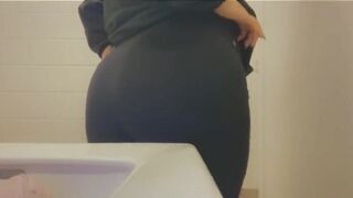 nearly caught playing with my booty at the gym