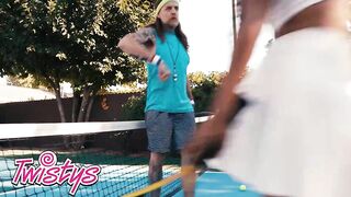 TWISTYS - Kira Noir And Olivia Jayy Serve Every Other Some Enjoyment During Their Tennis Lesson