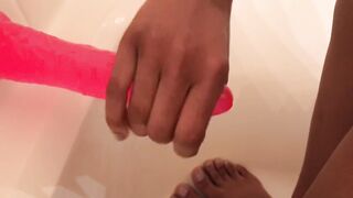 Ravishing gal rubs your penis *POV* ( showing feet)