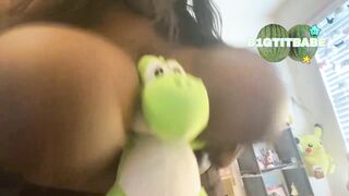 Large Boobs underneath Plushie