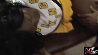 Darksome skin black likes getting pounded by 3 jocks at one time