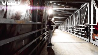 LATE NIGHT WALK Minah Khali Takes A Walk Late Night Bridge Highway and Bike Trail Gives Blow job To Public Jogger