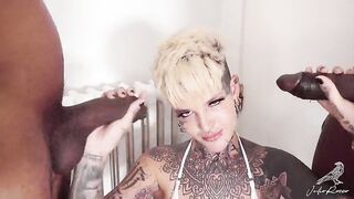 Tattooed full of piercings Australian bangs 2 ebony dicks part1 - JULIOROCCO