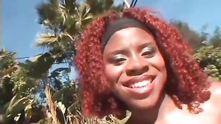 Hot ebony gets ass and pussy fucked