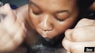 Afro Oral-job Queen Deepthroats BBC then gets hard Backshots groaning with joy