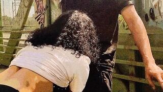 MOTORCYCLE PAIR Oral Outside Bike Path Public Exhibitionist