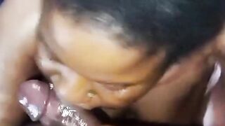 mother I'd like to fuck takes on Giant Dick and Cum all inside her Throat