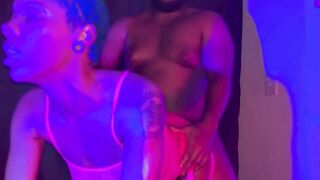 Tiny Short Haired Black Sweetheart In Fishnets Drilled Doggy position by Coarse Thick Ebony Jock