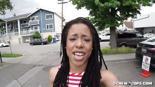 CAUGHT! Black girl gets busted sucking off a cop during rally!