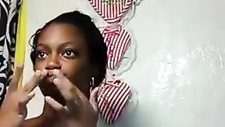 Belizean black girl having fun for camera