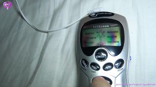 Electric Orgasms with electric TENS pads on my pussy. (ElectoSex & Squirts)