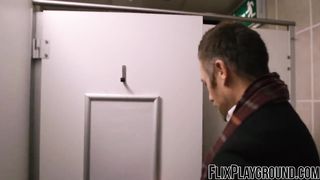 Mouthwatering black stewardess bounces on a white rod wildly