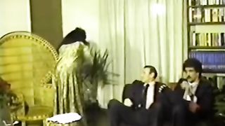 Retro black girl between white rods