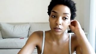 Woman with a fit body shows her tits and ass