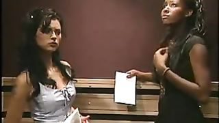 Interactial Lesbian Sex in Elevator Black Ebony Cumshots Ebony Swallow Inte