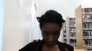 Black teen gets freaky in the library