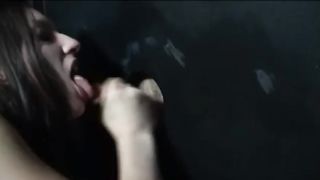 Danish Slut Blows them all at the Gloryhole