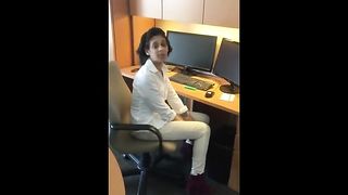 Co-worker gets caught touching herself