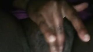 Ebony Girl Sneaking Playing with her Pussy under the Covers Part 1