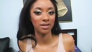 Perfect Natural Black Boobs fuckin in White Cock