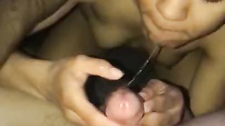 Sexy Light Skin Swallows White Dick