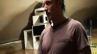 British slut Jasmine gets fucked on a leathersofa