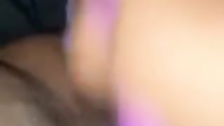 Ebony Creams her Pussy during Solo Masturbation.