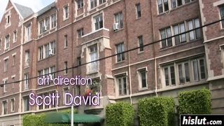 Ebony babe strips and masturbates passionately