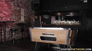 Ashley Pink gets gangbanged on a pool table