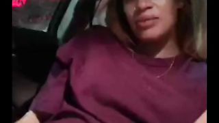 Slut Rub her Pussy and Play with her Toys in Car