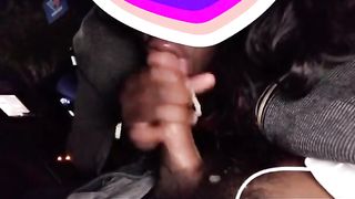 Dallas TS Sucking Downlow for the first Time in her Car