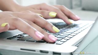 Voluptuous, ebony woman with big tits, Moriah Mills likes to suck cock and get it inside her