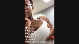 Showing her ass at work