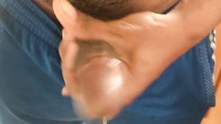 Masturbating in Shorts, Quick Short Video Black Dick Cumming