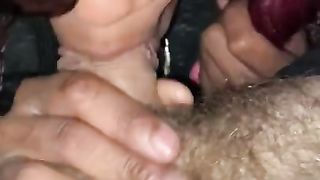 Ebony Deepthroats White Cock in Car