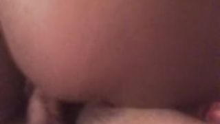 Young ebony milf with big ass creampie while riding long dick