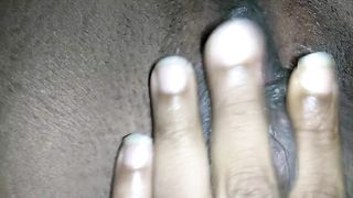 Dripping wet pussy with big clit jerking orgasm ebony masturbation