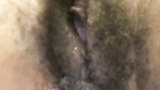 Ebony girl plays with her pussy using hairbrush to masturbate clit