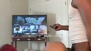 Tiny Hoe taking Backshots from Large Ebony Jock