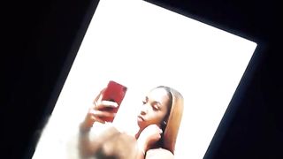 Second cum tribute of the night for sexy ebony floozy's selfie provided by Ilovepussy183