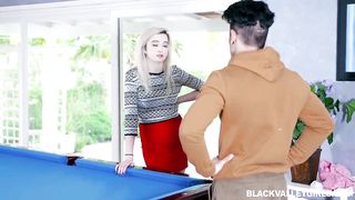 Maya Bijou is bouncing up and down while fucking her ex, in the living room