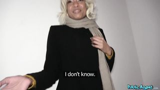 Ebony woman with blonde hair, Luna Corazon is sucking a huge cock and eating some fresh cum