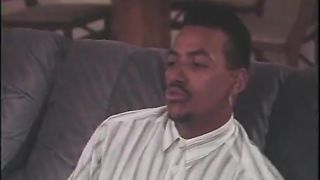 Penis sucking black whore screwed on the daybed and takes spunk flow on her back