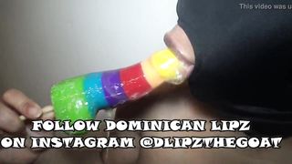 Twitter Wench @dominicanlipz Purple Schlong Sucking Lips - DSLAF