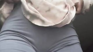 Ladymesha does a Titty Drop after a Workout