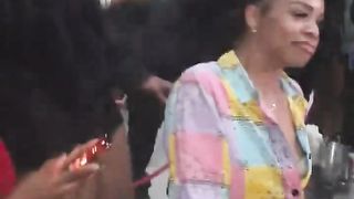 Rapper Trina "out" at Night Club Fort Lauderdale with Hawt Youthful Stripper